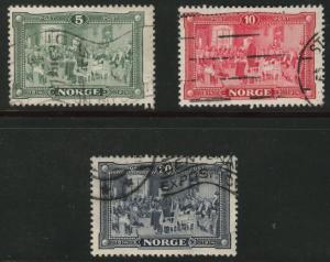 Norway Scott 96-98 used 1914 set CV$8 CDC