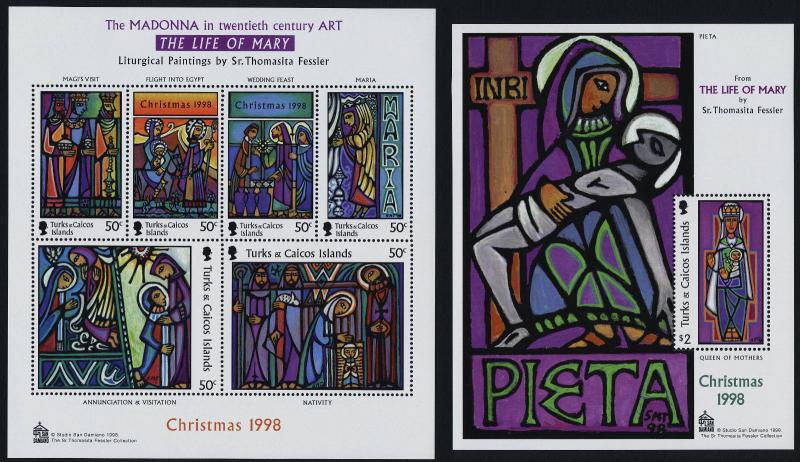 Turks & Caicos 1272-3 MNH Christmas, Art