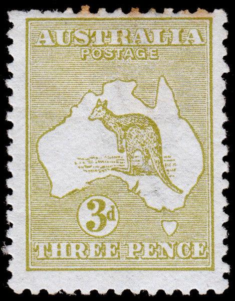 Australia Scott 5 (1913) Mint H F-VF, CV $140.00 M