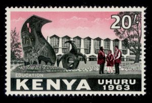 KENYA QEII SG14, 20s black & rose, NH MINT.