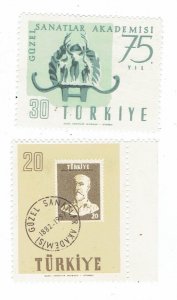 TURKEY SCOTT#1248-49 1957 ART ACADEMY 75TH ANNIVERSARY - MNH