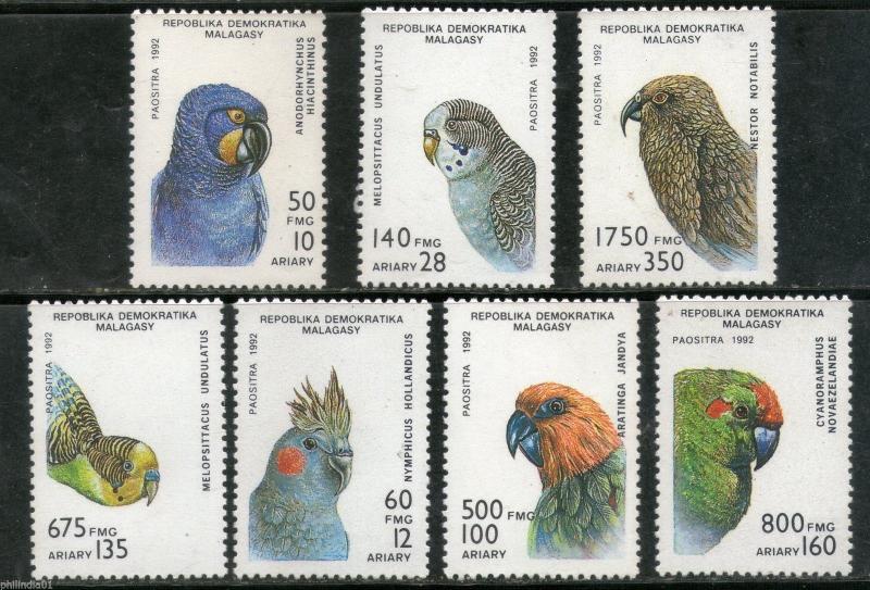 Malagasy Republic 1993 Birds Parrot Sc 1114-20 7v MNH # 195