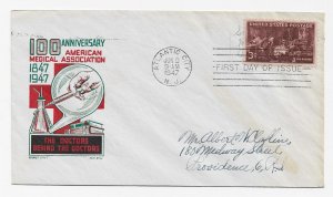 US 949 (Me-5) 3c Doctors single on FDC Cachet Craft/ Boll Cachet ECV $30.00