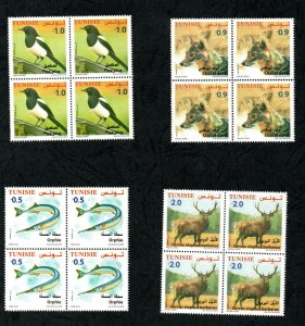 2018- Tunisia- Terrestrial and maritime fauna - Block of 4 stamps .MNH** 