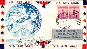 1941 Wheeler Field Hawaii USA Clipper Airmail Cover FFC to North Sacramento CA