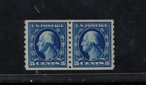 USA #396 Extra Fine Never Hinged Gem Coil Pair With Graded XF-95 Certificate