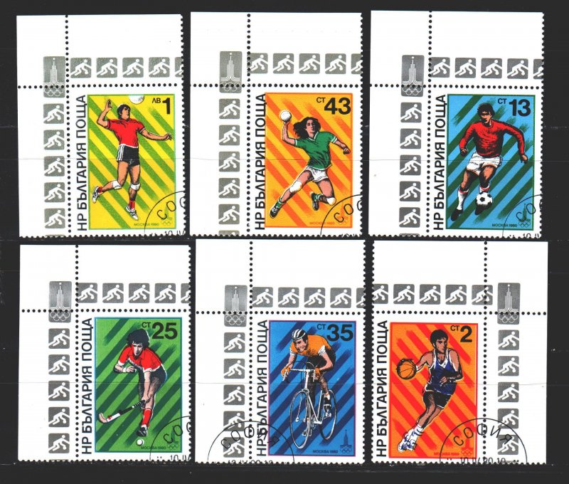 Bulgaria. 1980. 2877-82. Moscow, summer olympic games. USED.