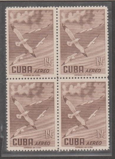 Cuba Scott #C139 Airmail Stamp - Mint Block of 4