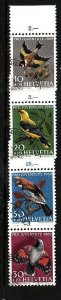 Switzerland-Sc#B386-9- id6-used semi-postal set-Birds-1969-