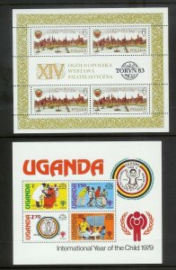 WORLDWIDE (190) Souvenir Sheets & Mini-Sheets ALL Mint Never Hinged