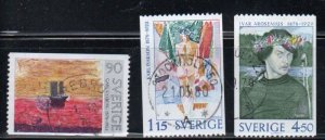 Sweden Sc 1254-1256  1978 Swedish Painters stamp set used