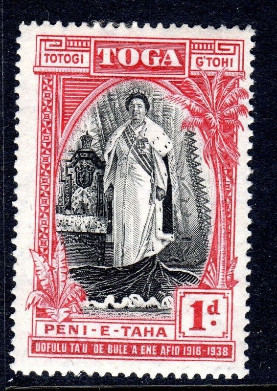 TONGA +  1938 +  SG 71 + 1d   +    Lightly Hinged +