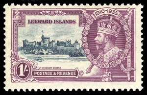 Leeward Is 1935 KGV Silver Jubilee 1s KITE & HORIZONTAL LOG variety MNH. SG 91L.