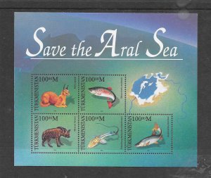 FISH - TURKMENISTAN #52 SAVE THE ARAL SEA S/S MNH