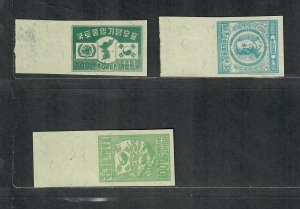 Korea Sc#119-121 M/LH/VF, Imperf NGAI