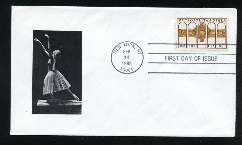 US 2054 Metropolitan Opera 100th Anniv UA Unknown picture cachet FDC