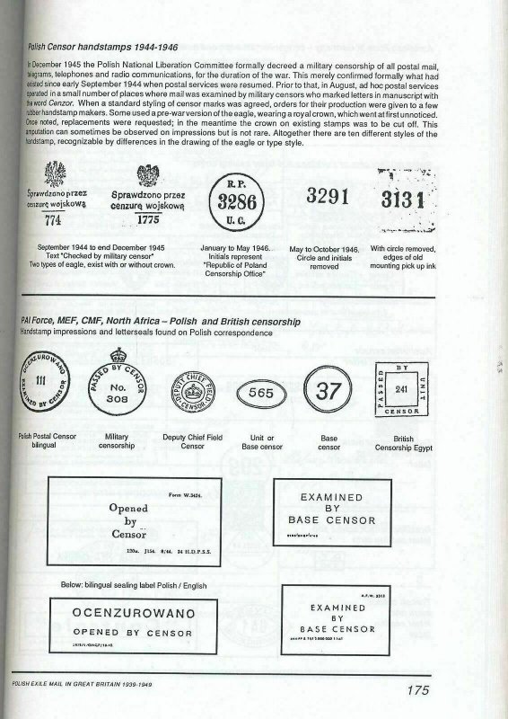 Polish Exile Mail in Great Britain 1939-49 By George Kay &Ron Negus (MA1) 