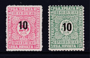 Yugoslavia a pair of MH Post Dues from 1928