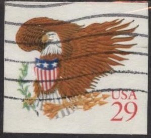 US 2597 (used, off paper) 29¢ eagle & shield, red 29 (1992)