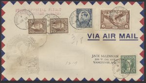 1938 Flight Cover Registered Prince George to Ware BC AAMC #3807