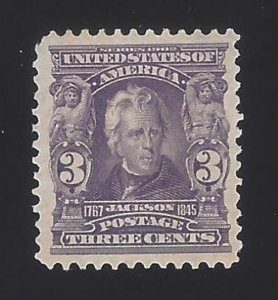 US #302 1902-03 Violet Wmk 191 Perf 12 Mint NG VF SCV $50