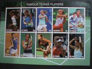 TOGA 2010-FAMOUS WORLD TENNIS PLAYERS MNH IMPERF:S/S SHEET-VERY FINE VERY FINE