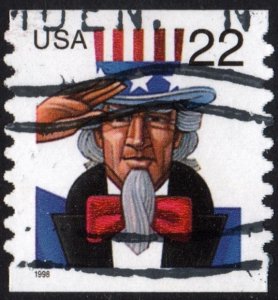 SC#3263 22¢ Uncle Sam Coil Single (1998) Used