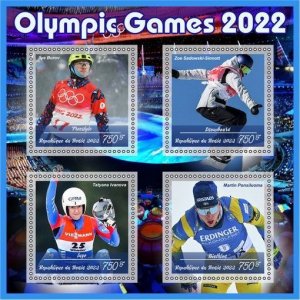 Stamps. Olympic Games 2022 in Beijing 2022 year 1+1 sheets perf  Niger