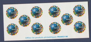 FRANCE - Scott 2629a - MNH S/S  - Soccer World Cup - 1998