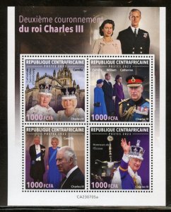 CENTRAL AFRICA 2023 2nd CORONATION OF KING CHARLES III  SHEET MINT NH