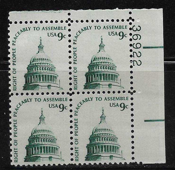 United States-Scott #1591 9C Freedom to Assemble PB UR #36922 F VF MNH DCV=$0.90