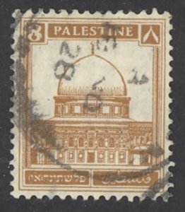 Palestine Sc# 71 Used 1927-1942 8m yellow brown Dome of the Rock