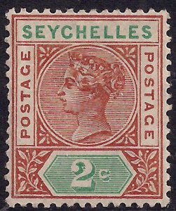 Seychelles 1897 - 00 QV 2ct Orange Brown & Green MM  SG 28 ( L1284 )