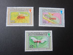 Montserrat 1993 Sc O118,119,123 MNH