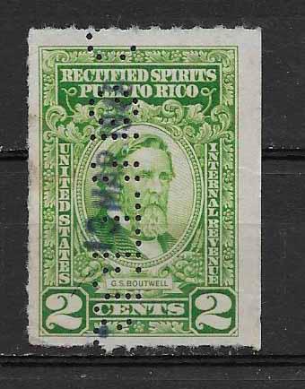 PUERTO RICO STAMP VFU RECTIFIED SPIRITS 2C #BB6