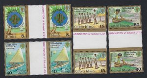 1977 Gilbert Islands 50th anniv Boy Scouts gutter pairs