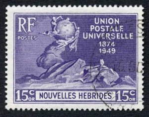 New Hebrides SGF78 15c UPU Superb used Cat 12 pounds