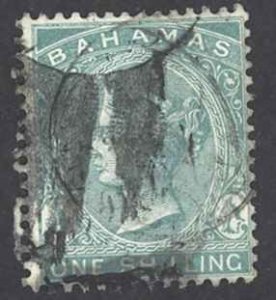 Bahamas Sc# 23 Used 1898 1sh blue green Queen Victoria