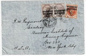 British Bechuanaland 1905 Francistown cancel on cover to the U.S., SG 59, 61