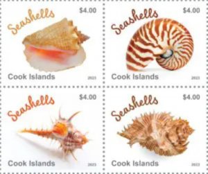 2023 10- COOK - SEA SHELLS        4V  complet set    MNH **