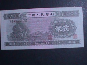 ​CHINA-1953 PEOPLE'S BANK OF CHINA-2 JIAOS UNCIRCULATED NOTE VERY FINE RARE