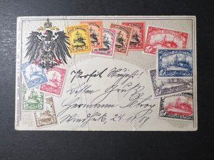 1909 German South West Africa Stamp on Stamp Postcard Cover to Rallsford