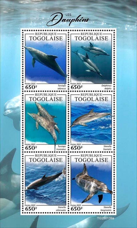 TOGO 2025 DOLPHINS SHEET & S/SHEET MINT NH