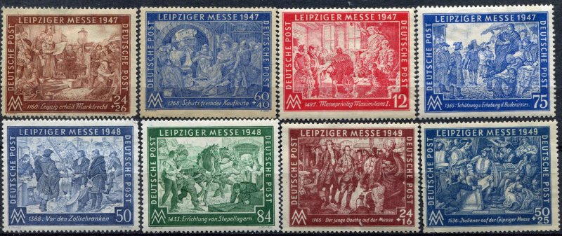 Germany  DDR   SC.#  eight Leipzig Exhibition Stamps MH
