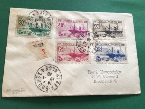 Algeria 1940 to Brooklyn worlds fair set  stamps postal cover Ref 62385