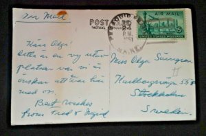 1951 Pemaquid ME To Stockholm Sweden Pemaquid Lighthouse Cover