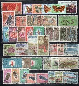 Laos Collection Used/CTO Butterflies Reptiles Insects ZAYIX 0324M0086M