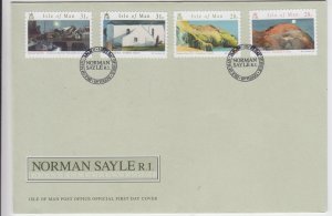 Isle of Man -  2007,  Norman Sayle,  Self Adhesive,  set of 4 on FDC