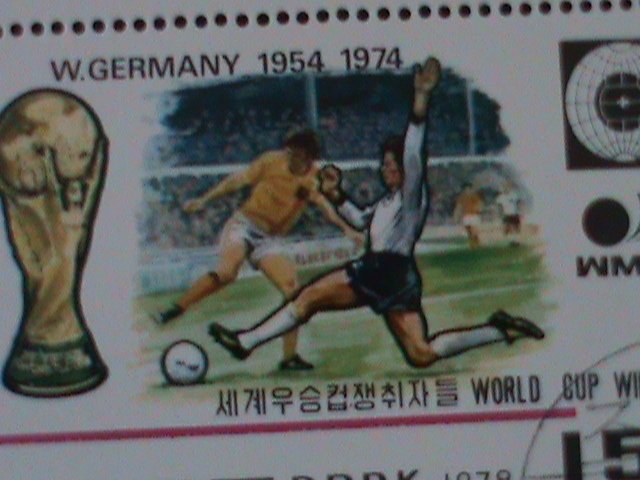 ​KOREA-1978-SC#  1716a-WORLD CUP SOCCER WINNERS CTO-SHEET-VF LAST ONE