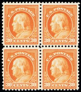 516, Mint 30¢ VF NH Block of Four Stamps Cat $260.00 - Stuart Katz